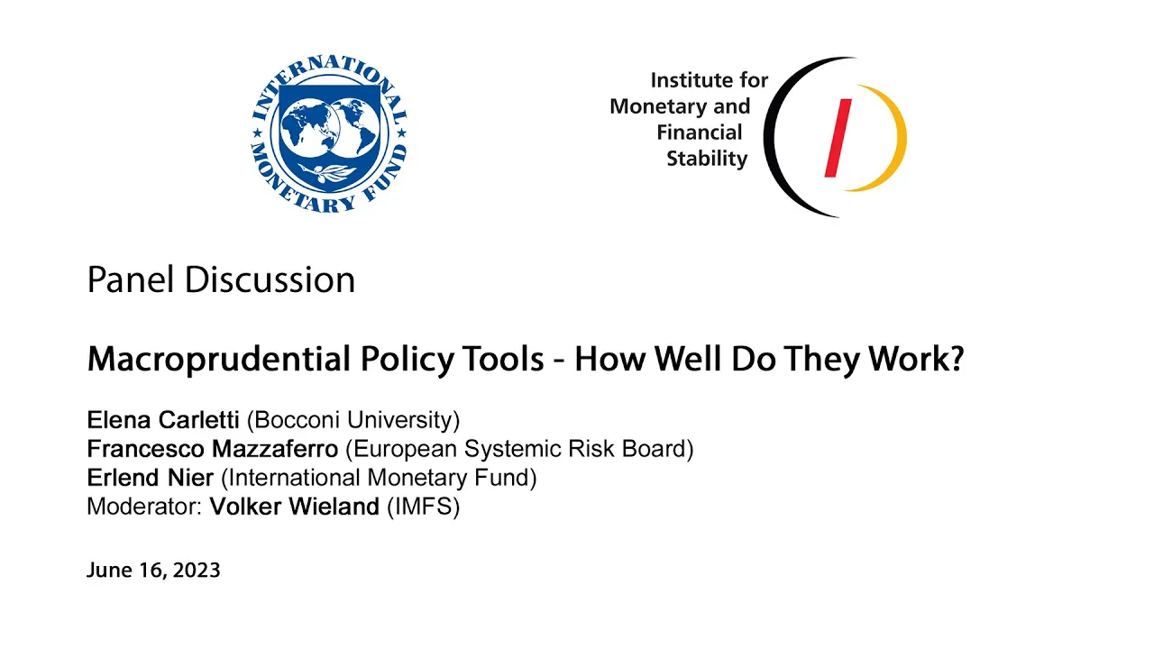 IMF-IMFS Panel Discussion: "Macroprudential Policy Tools - How Well Do They Work?"