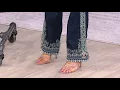 2020-08-03 Courtney Khondabi for the Laurie Felt Floral Embroidered Boot Cut Jeans VLC 2