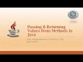 17 Passing Returning Values From Methods - Java Programming Tutorials 2019