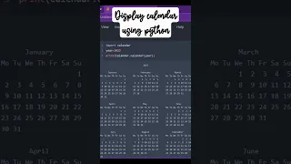 calendar using python