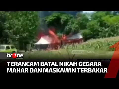 Detik-detik Kebakaran Sebuah Rumah Panggung dan Tenda Pelaminan, Uang Mahar Ludes Terbakar