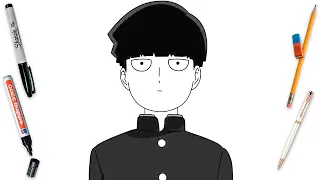 how to draw a mob easy step by step mob psycho 100 drawing tutorial