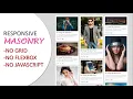 Pure CSS Responsive Masonry Gallery Layout Masonry Image Card Gallery Using Media Queries