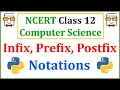 Infix Prefix Postfix Notations for Arithmetic Expressions NCERT Class 12 Computer with Python