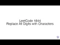 LeetCode 1844 Replace All Digits with Characters
