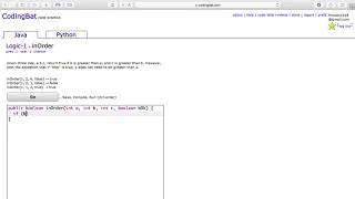 Logic 1 inOrder Java Tutorial codingbat com