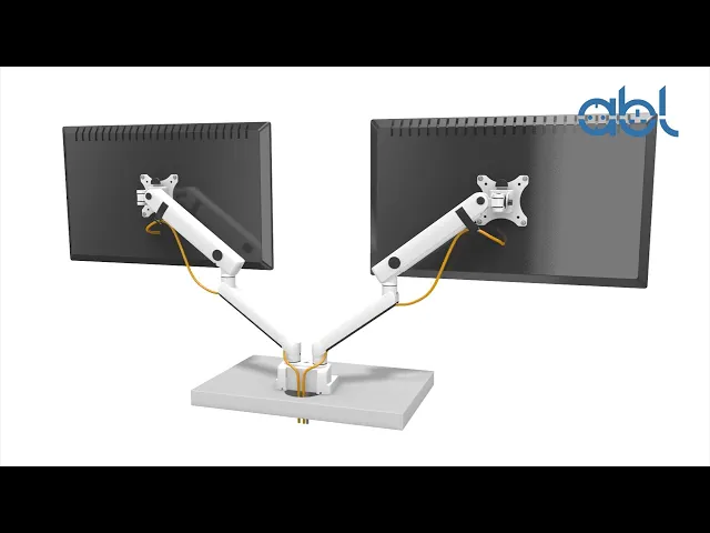 Стойка за монитор Sigma, двойна, с пружини, цвят Бял, ABL, ABL Сърбия, SIGMA2WH с два екрана.