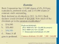 Multiple Choice Exercise on Dividends
