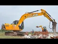 Lagu JCB 205 Excavator Breaking to Remove unwanted Rocks private Land and Manitou Jcb plough for farming