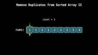 Remove Duplicates from Sorted Array 2 Leetcode Top Interview 150 Step-by-Step Visual Explanation