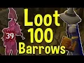 Loot from 100 Barrows Chests Using Fire Wave and the Tome of Fire OSRS
