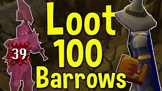 Loot from 100 Barrows Chests Using Fire Wave and the Tome of Fire OSRS