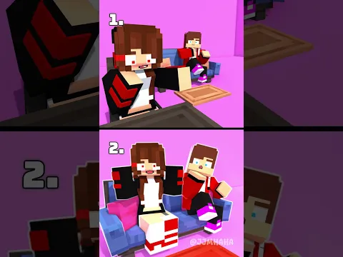 1 or 2: JJ Sister Going Crazy with This Laugh Trend - Maizen Minecraft Animation #minecraft #shorts