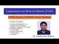 Computational and Numerical Methods Lecture 14 Part 2