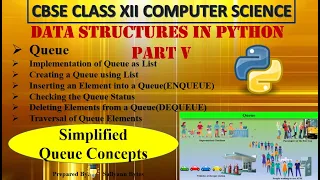 Queue in Python Data Structures in Python Part 5 CBSE Class 12 Computer Science