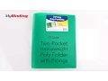 C-Line Two Pocket Heavyweight Poly Folder with Prongs