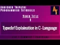 typedef In C part-40 typedef in c programming typedef in C language c tutorial for beginners