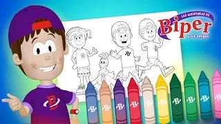 Dibujo y Juego 🎨 🖍️ Actividad Creativa Para Niños y Familia 🎈 Pintemos Juntos 1 | Biper y sus amigos