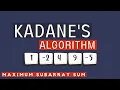 Kadane s Algorithm Maximum Contiguous Subarray Sum Problem Time Complexity O n C
