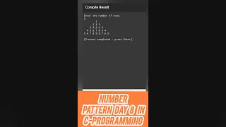 Number Pattern Day 8 In C-Programming