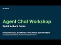 Agent Chat Workshop Quick Actions Demo