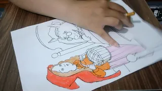 Coloring Page Girl and Wolf Lying on Hospital Bed 2   Foyf Instrumental