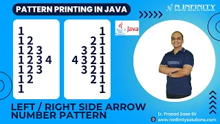 Pattern Printing in JAVA Session 26 Left Right Side Arrow Number Pattern Printing Prasad Sir