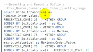 Detecting and Removing Outliers in SQL at Snowflake