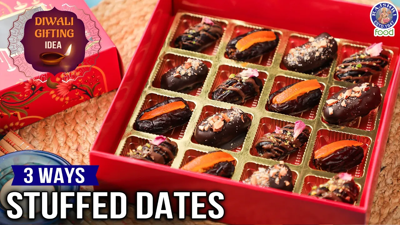 Stuffed Dates 3 Ways   This Diwali Premium Sweet Recipe - 3 Ways Stuffed Dates   Chef Bhumika