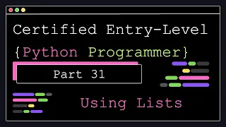 Certified Entry Level Python Programmer - Part 31
