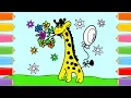 How to Draw Giraffe Coloring Pages Animals for Children Art Colors for Kids