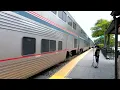 Empire Builder train to Chicago Union Station 12 minutes late stopping leaving Glenview station