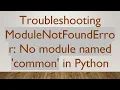 Troubleshooting ModuleNotFoundError No module named common in Python