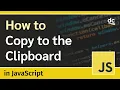 Copying Text to Clipboard in HTML JavaScript - Tutorial For Beginners