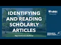 Identifying and Reading Scholarly Articles