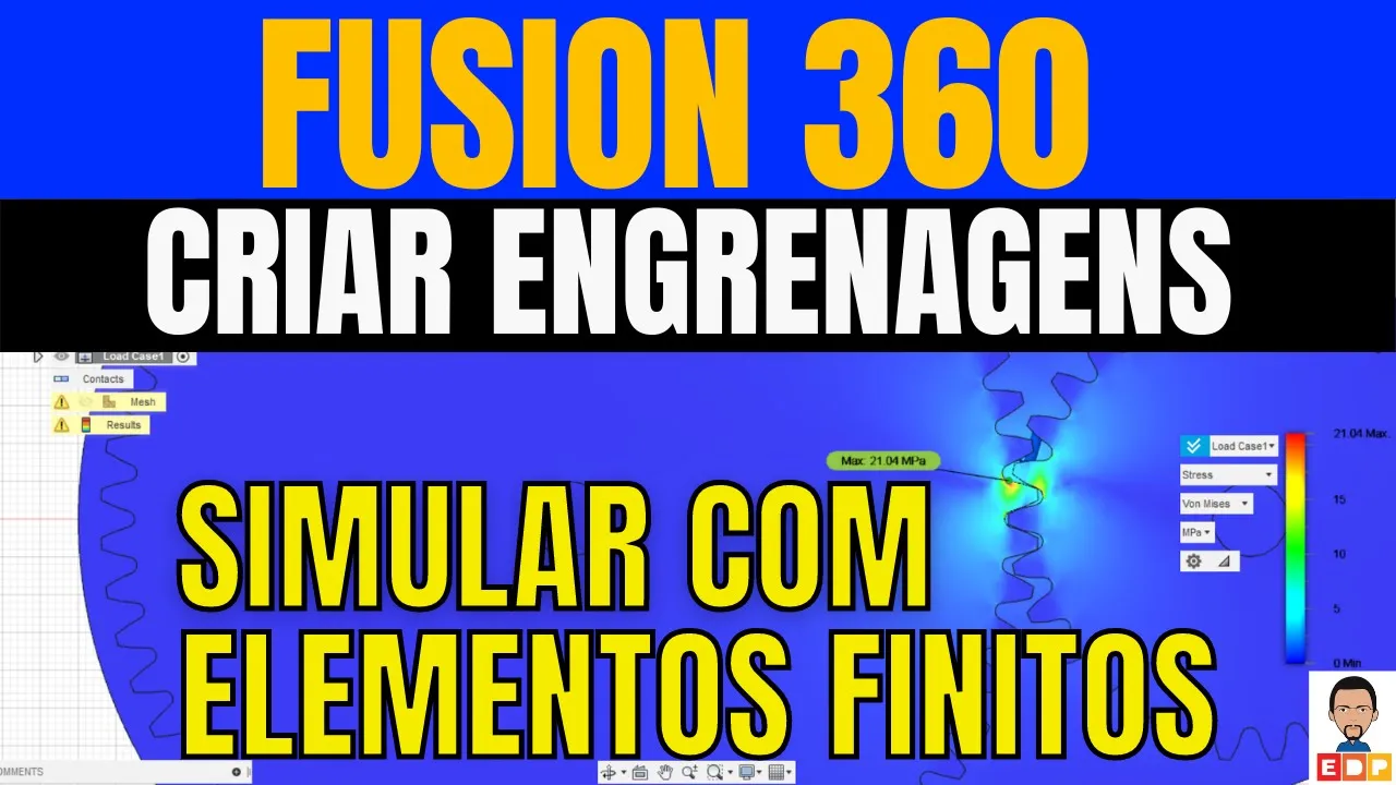 COMO CRIAR UM PAR DE ENGRENAGENS E SIMULAR TENSÕES UTILIZANDO ELEMENTOS FINITOS FUSION 360 TUTORIAL