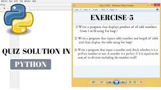 Python Tutorial for Beginners Quiz - 5 Solution python exercise solution
