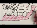 Ten Easy Steps How to Draw and Color a Checkered Blanket with Sparkles Using Alcohol Markers