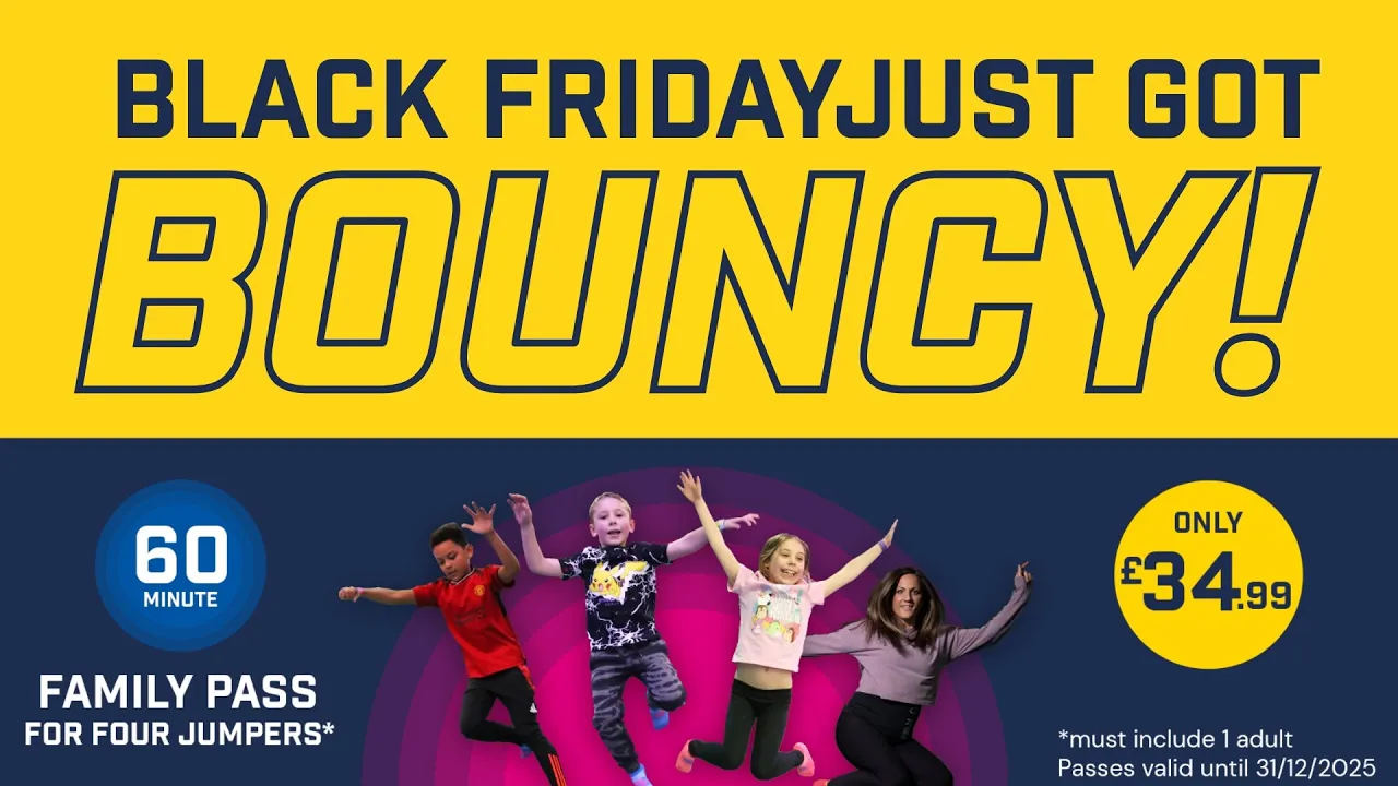 AirHop Adventure & Trampoline Parks — AIRHOP Black Friday Family Pass Deal (YouTube video ad)