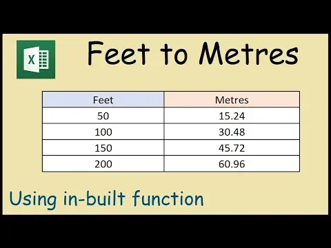 Download MP3 How to Convert Feet to Metres in Excel