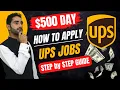 How to Apply for UPS Jobs UPS remote customer service jobs UPS driver warehouse part time jobs