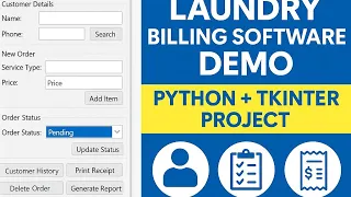 Complete Laundry Billing System in Python Order Customer Receipt Report