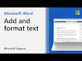 How to add and format text in Word Microsoft