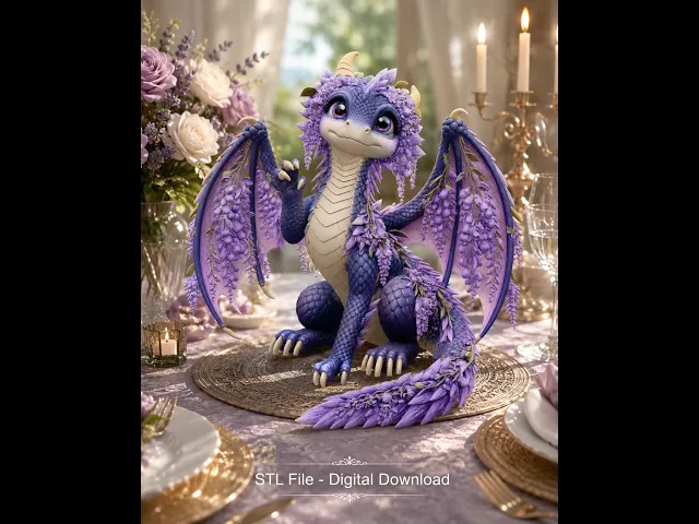 Wisteria Blossom Dragon STL File for 3D Print video thumbnail