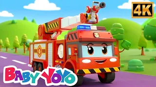 Wheels on the Fire Truck | Rescue Vehicles Song for Kids | Nursery Rhymes
