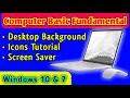 Computer Basic Fundamental Desktop Background Change Screen saver setting desktop icons