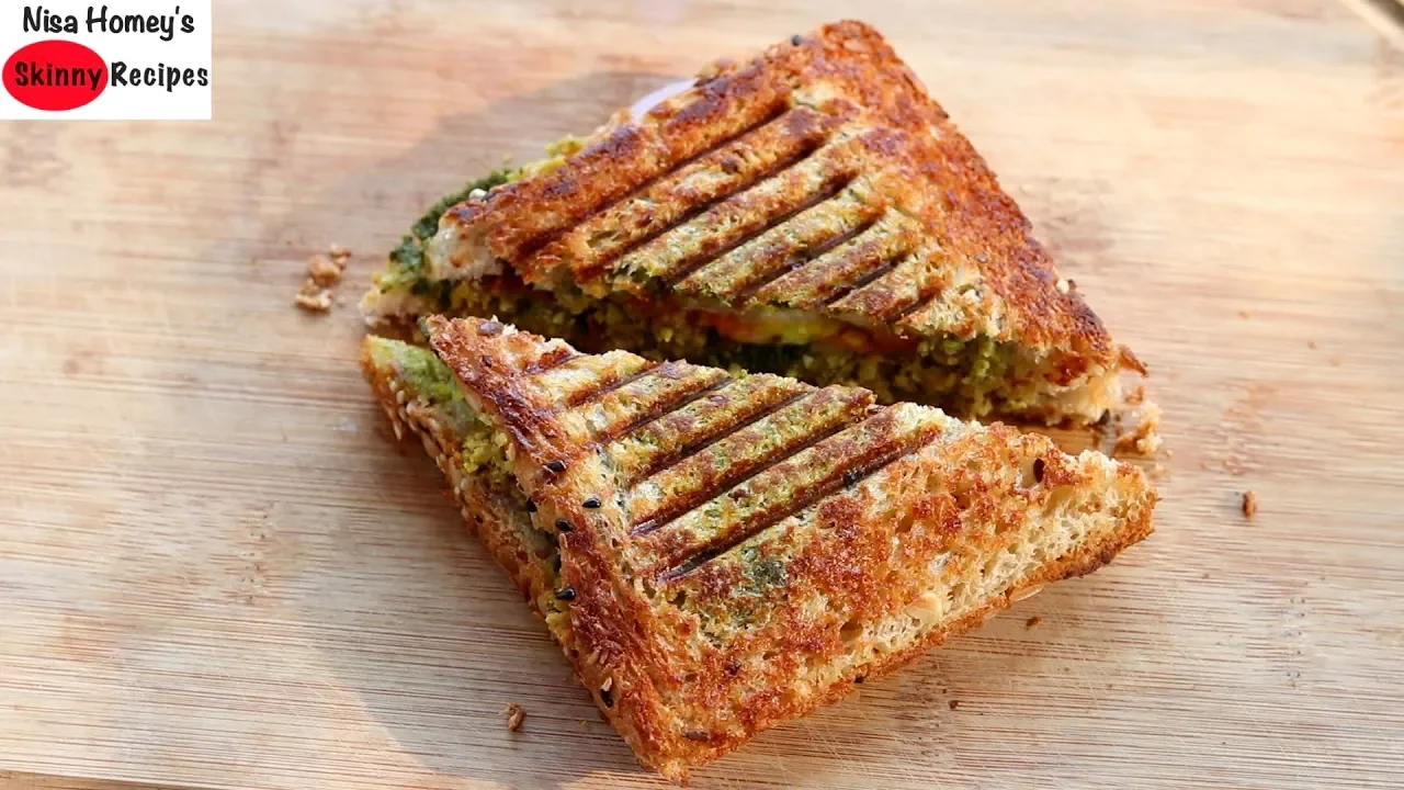 Healthy High Protein Veg Sandwich Recipe - Chana/Chickpea Falafel Sandwich For Weight Loss