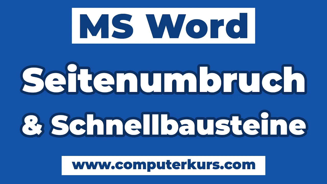 📄 Word Seitenumbruch & Schnellbaustein – Datum & Textbausteine clever einfügen!