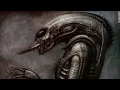 Concept art by H R Giger and Ron Cobb for Alien 1979 Version 1