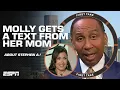 Molly gets a text from her mom about interrupting Stephen A First Take